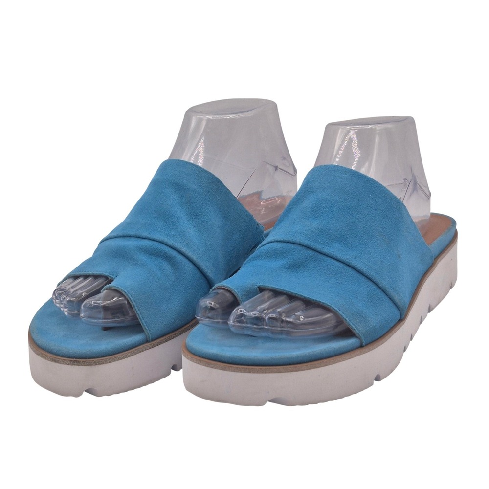 Gentle Souls by Kenneth Cole Sandals Womens Size 9.5 Blue Lavern Platform Slide